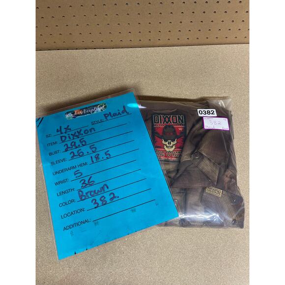 Dixxon Mens Wyatt Bamboo Plaid 4XL Casual Classic Snap Practical Western Brown - Picture 9 of 9